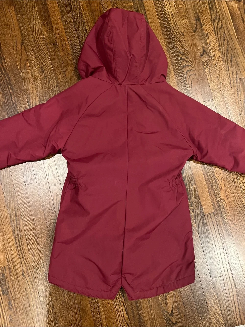 Patagonia Girl’s Hooded Parka Jacket - maroon and gray- youth XL